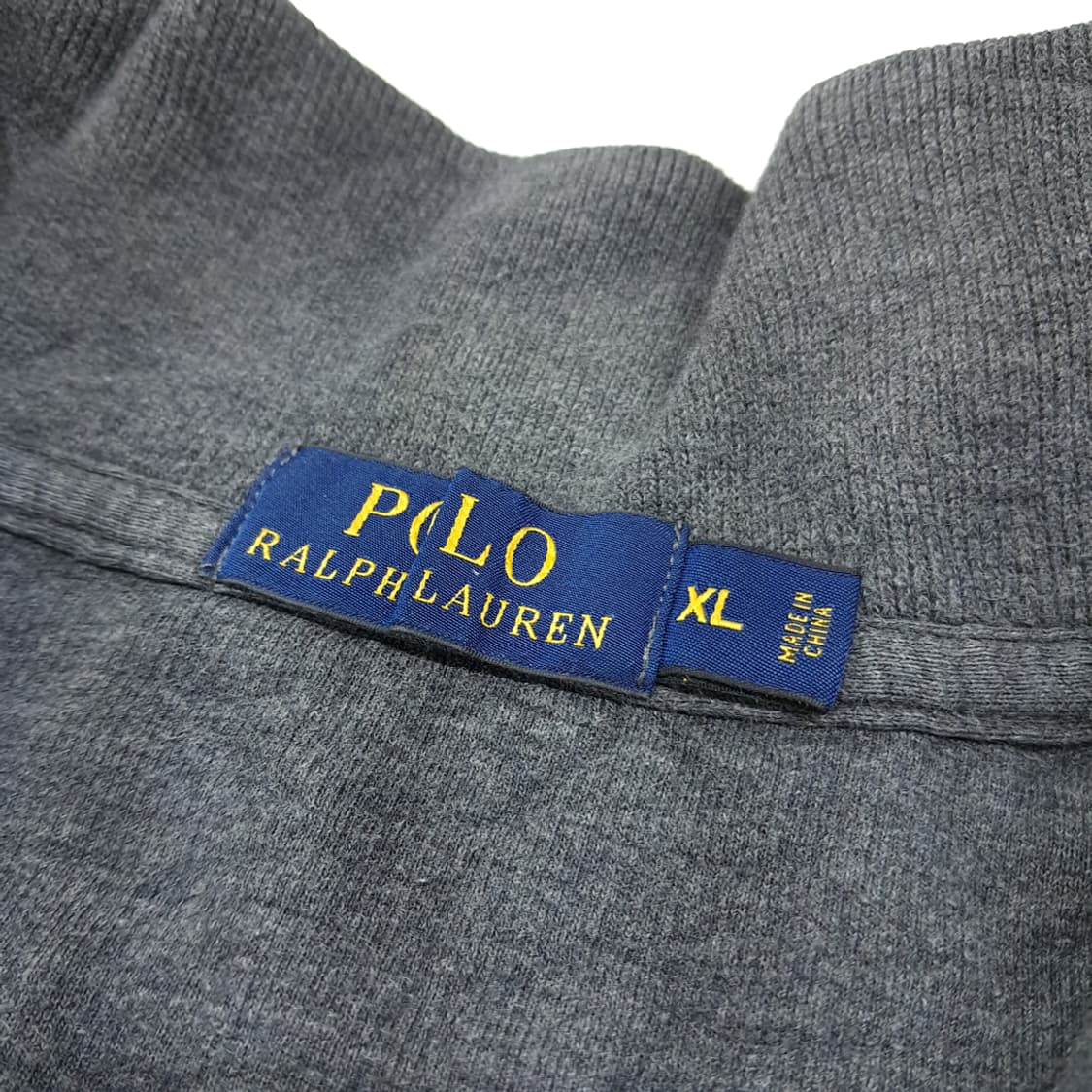 CL325 XL 폴로 00s 코튼 가죽풀러 차콜그레이 하프집업 니트 상품이미지3