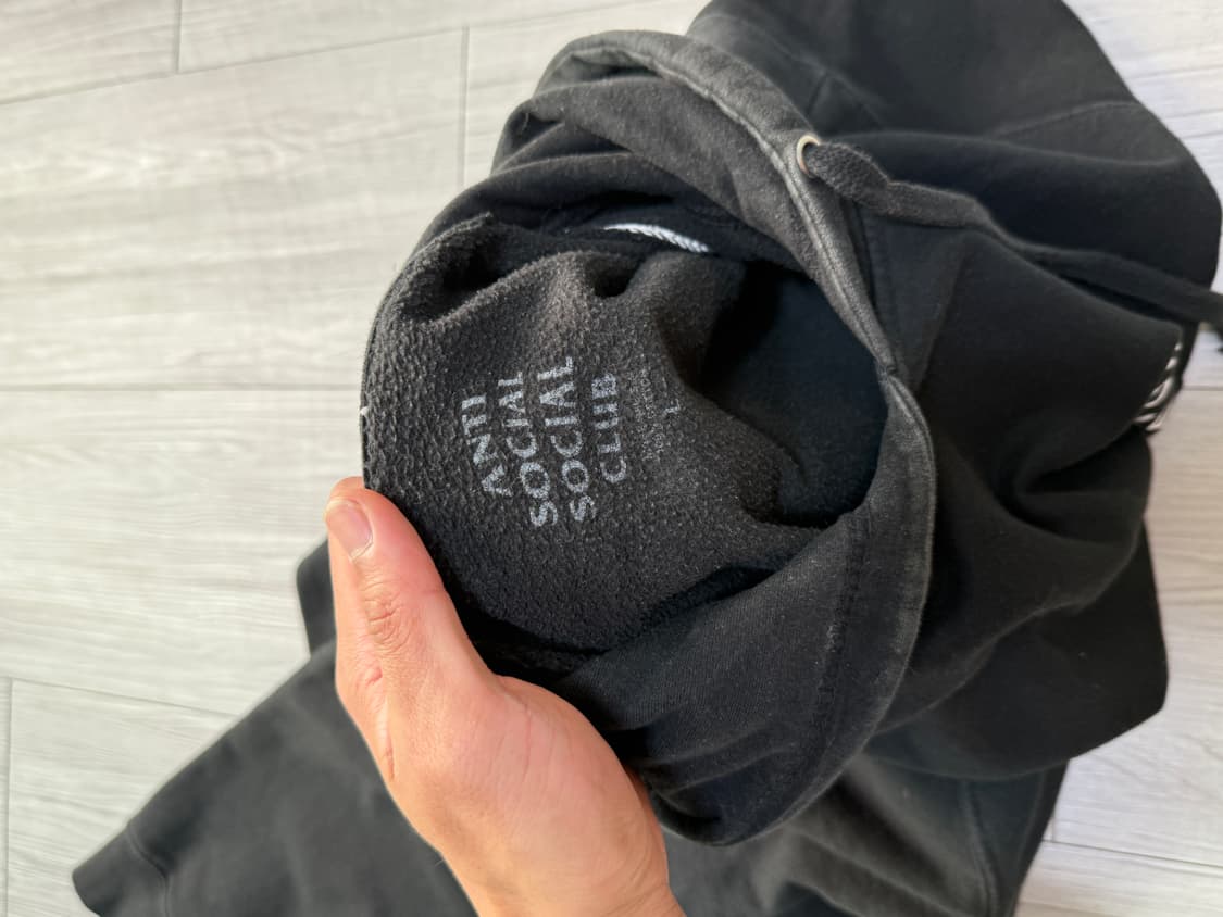 [L] 안티소셜소셜클럽 마인드게임 후드 블랙 상품이미지4