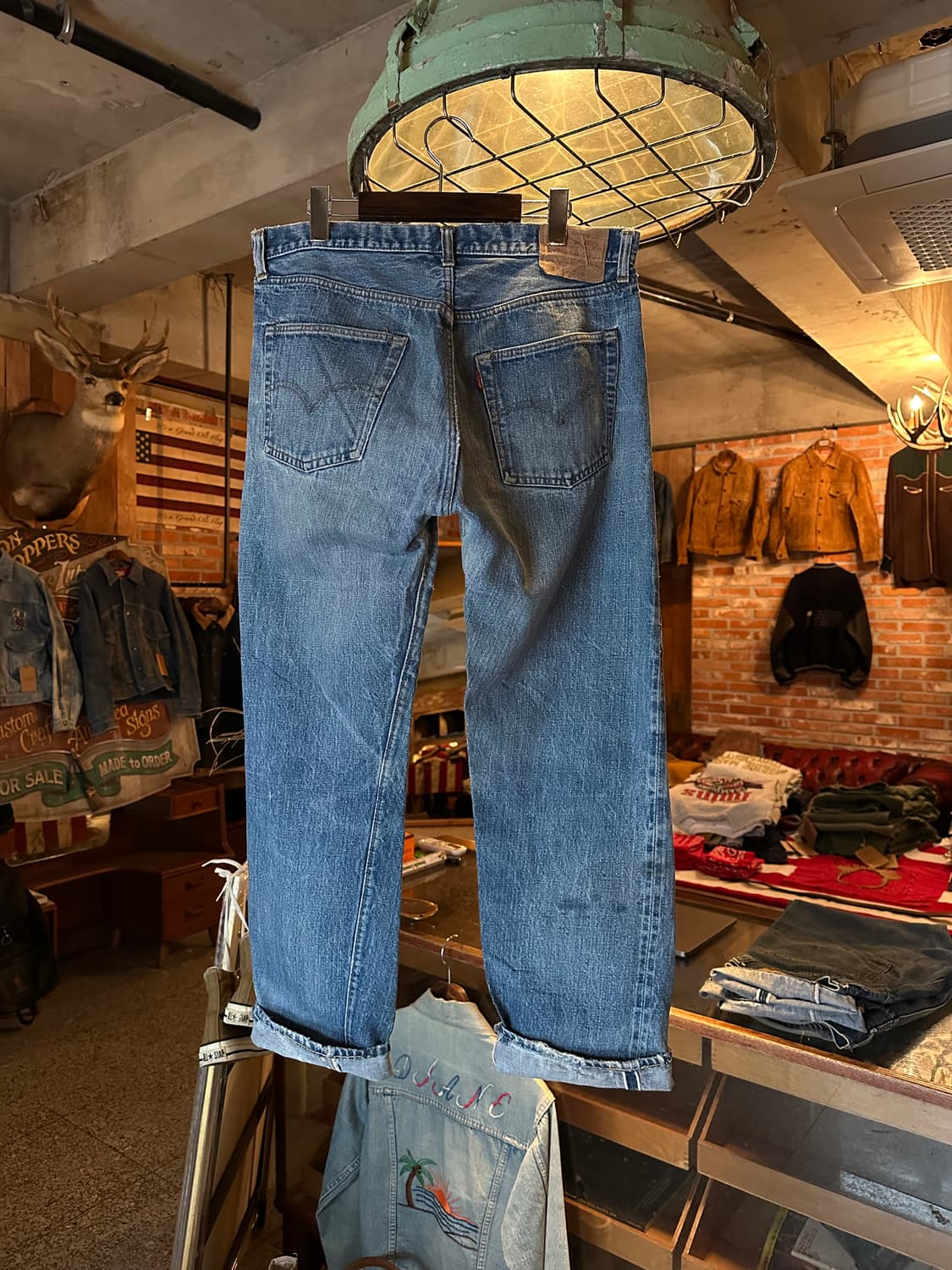 70s USA 빈티지 리바이스501 66전기 셀비지 데님 팬츠 상품이미지4