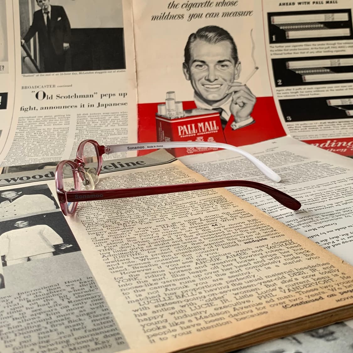 894 레드 데드스탁 빈티지안경 뿔테 경량 클래식 픽키 상품이미지4