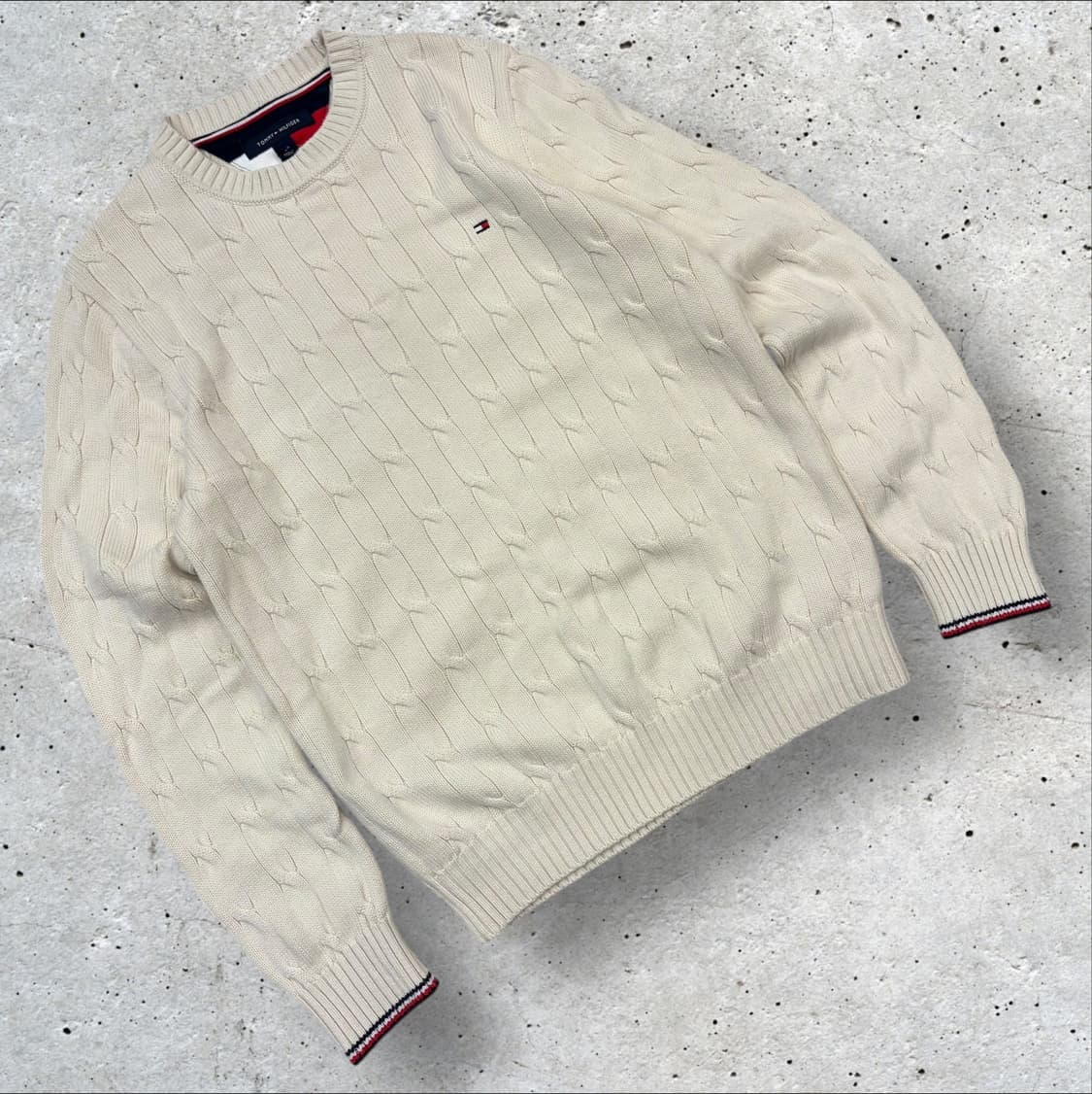 [S] 타미힐피거 케이블 니트 스웨터 아이보리 C287 상품이미지1