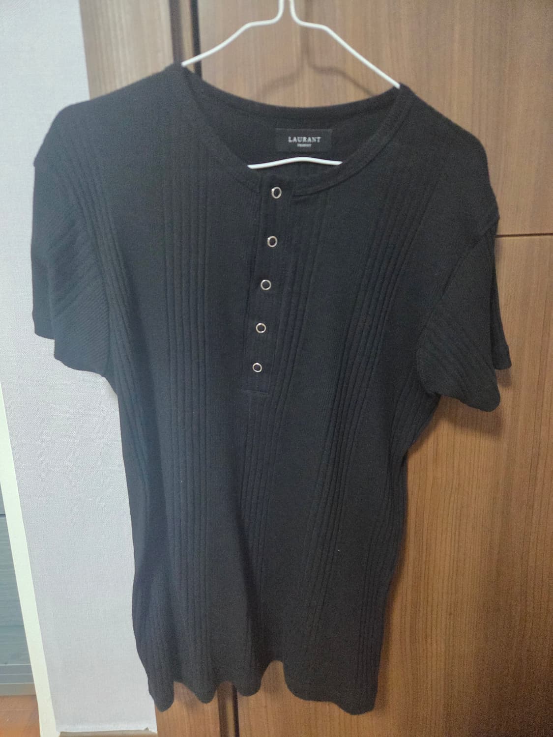 로랑051(로랑서울) 헨리넥 반팔 블랙, 그레이 M사이즈 일괄 상품이미지3