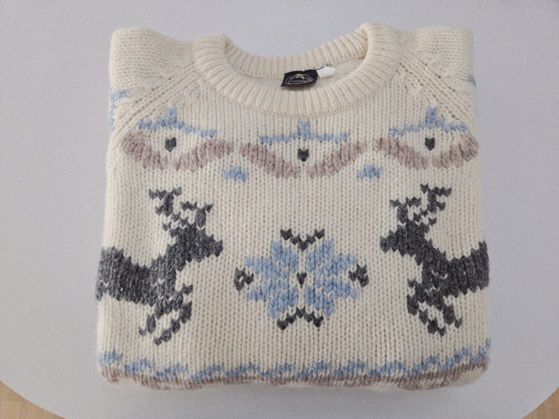 빈티지 아이보리 눈꽃사슴 니트 상품이미지6