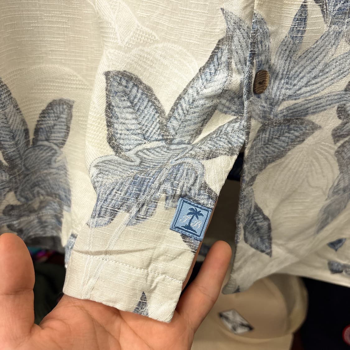 00s 토미바하마 퓨어 실크 플로럴 자카드 하와이안 셔츠 N1271 상품이미지7