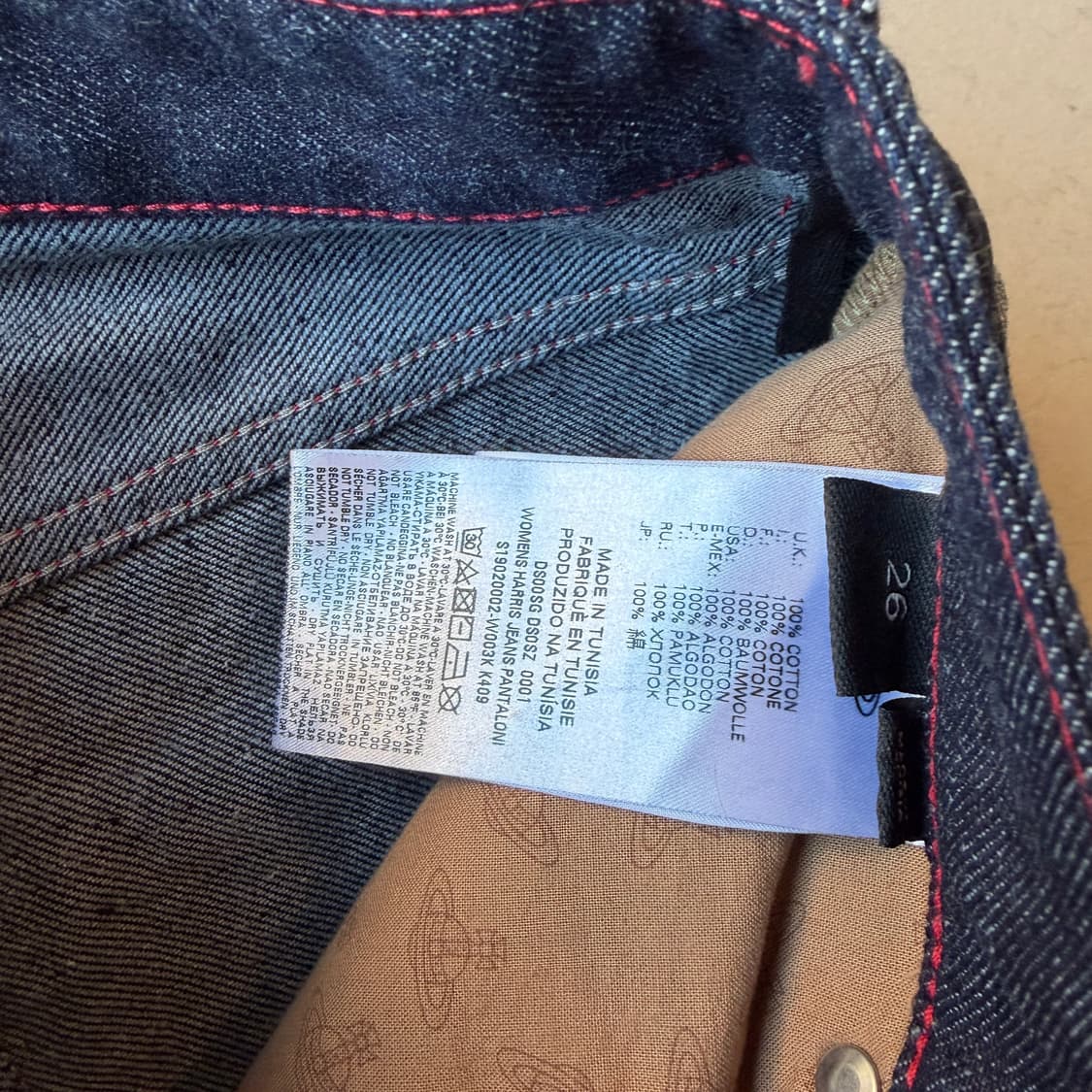 비비안 웨스트우드 21fw 셀비지 데님 팬츠 상품이미지9