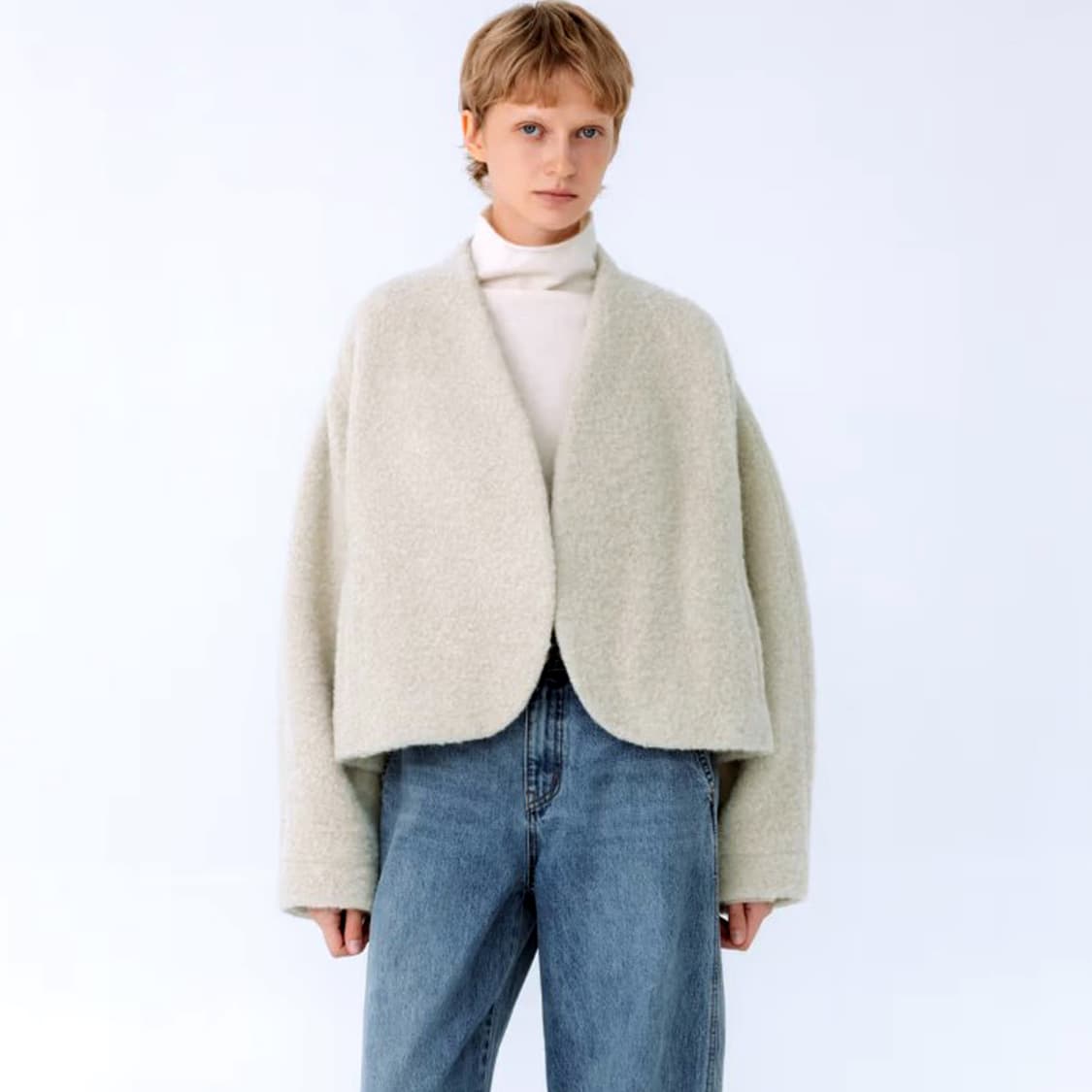 레이스(RRACE) 알파카 커브드 숏자켓 프리사이즈 새상품 상품이미지2