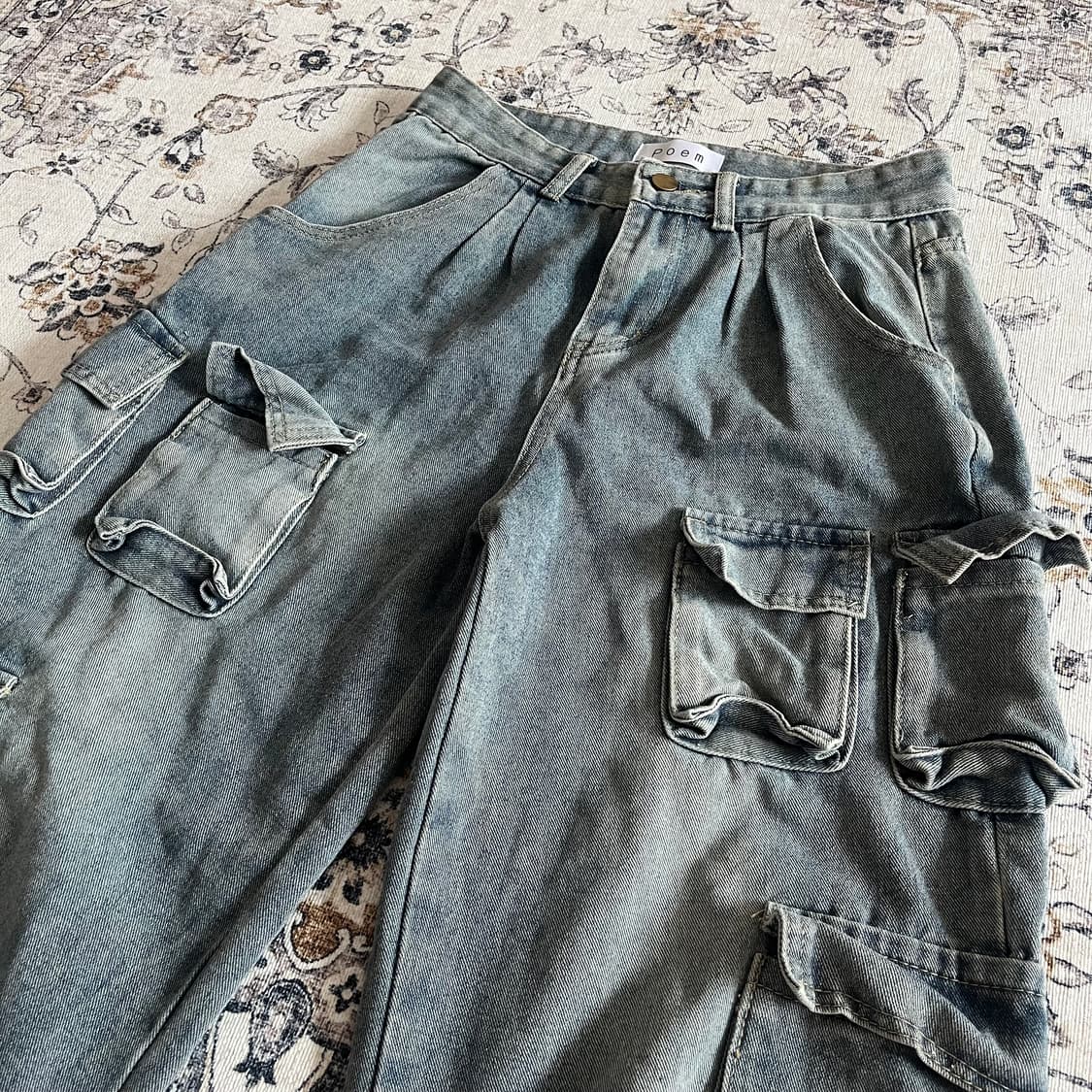 빈티지 멀티 포켓 데님 카고팬츠 상품이미지2