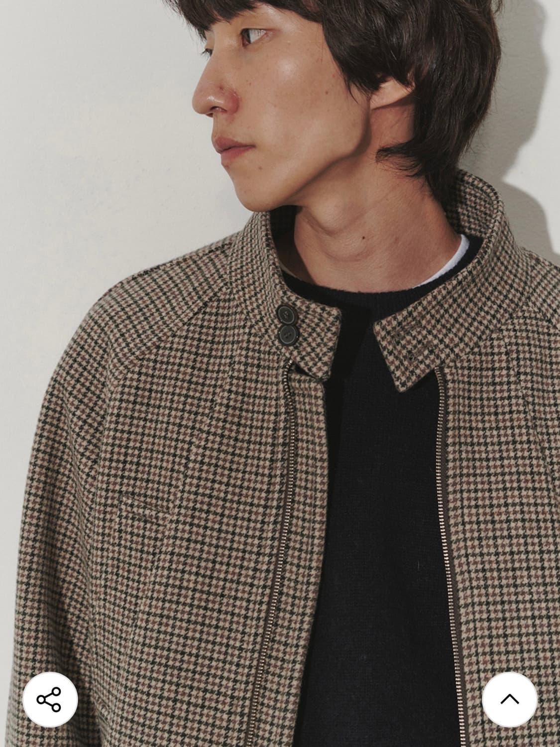 던스트 울 해링턴 자켓 건클럽 체크 상품이미지4