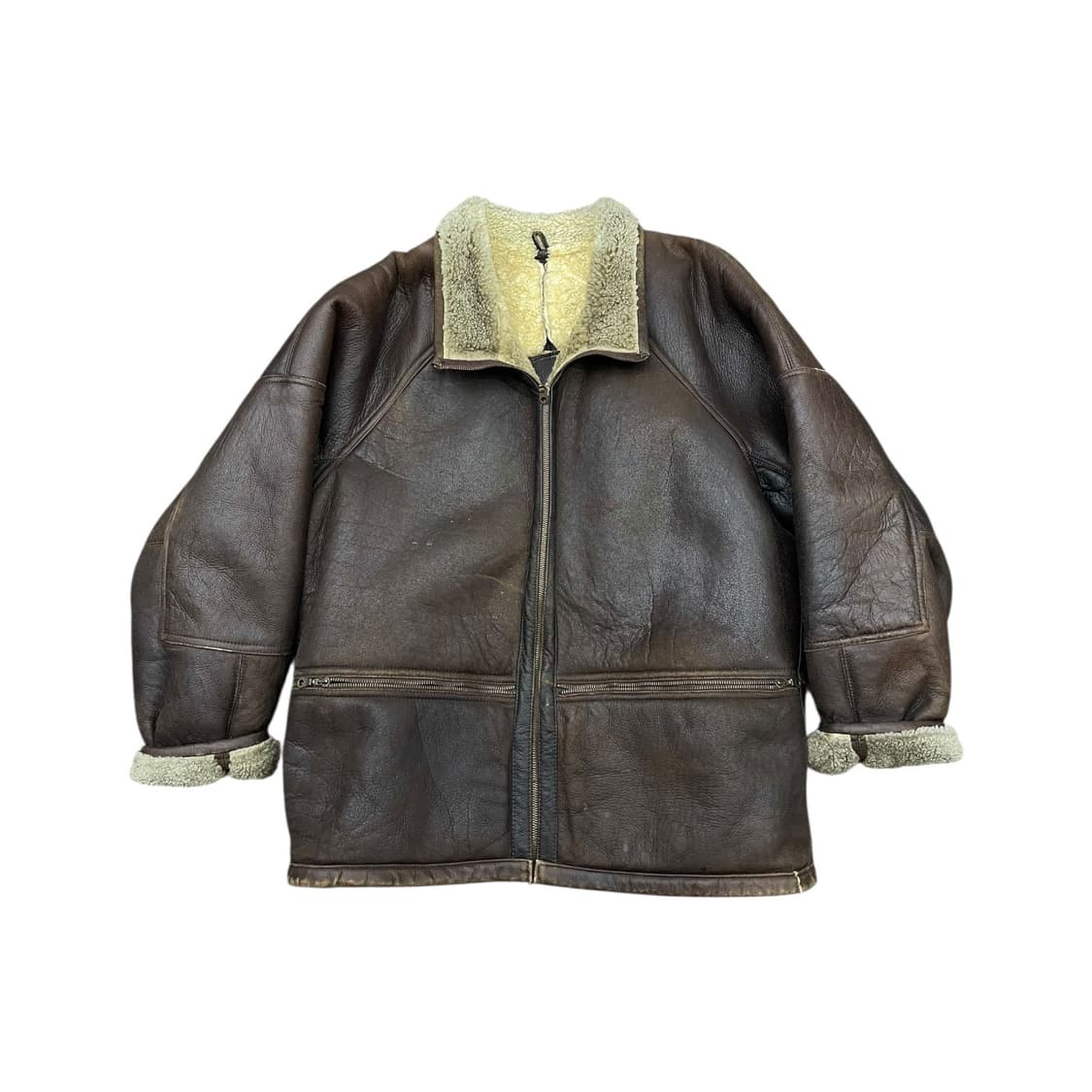 90s 펠레펠레 레더 무스탕 상품이미지2