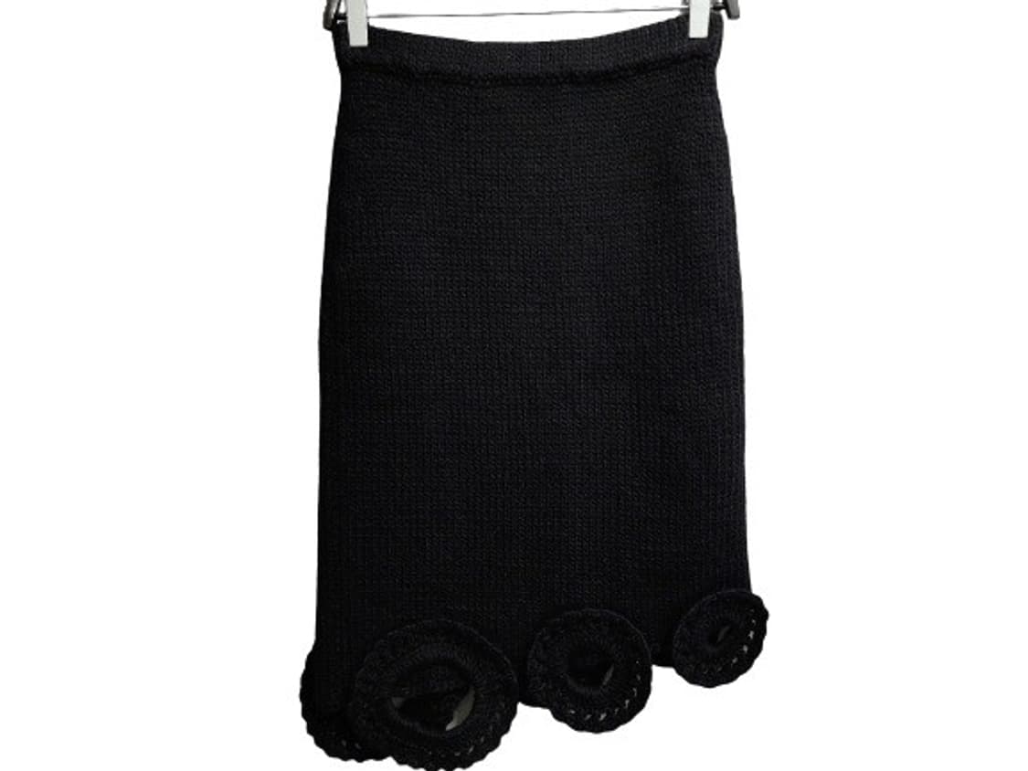 GIOIA PAN 지오이아 팬 블랙 울100% 밴딩 스커트 F
​ 상품이미지1