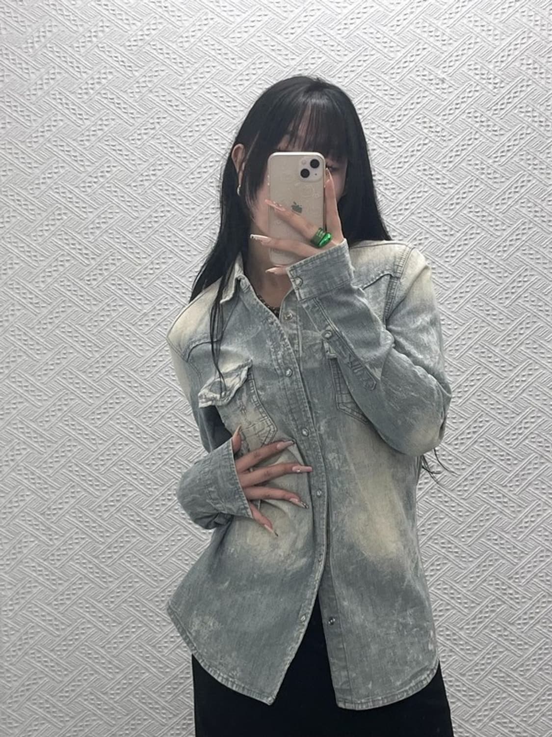 버커루 올드스쿨 컨트리 빈티지무드 워싱 데님 셔츠 L C08319 상품이미지2