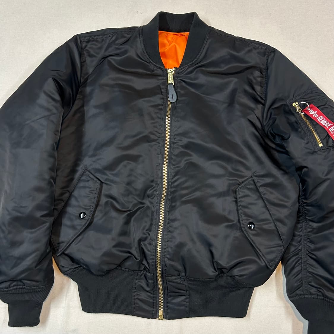 M) 알파인더스트리 MA-1 마원 항공점퍼 블랙 레귤러핏 상품이미지2