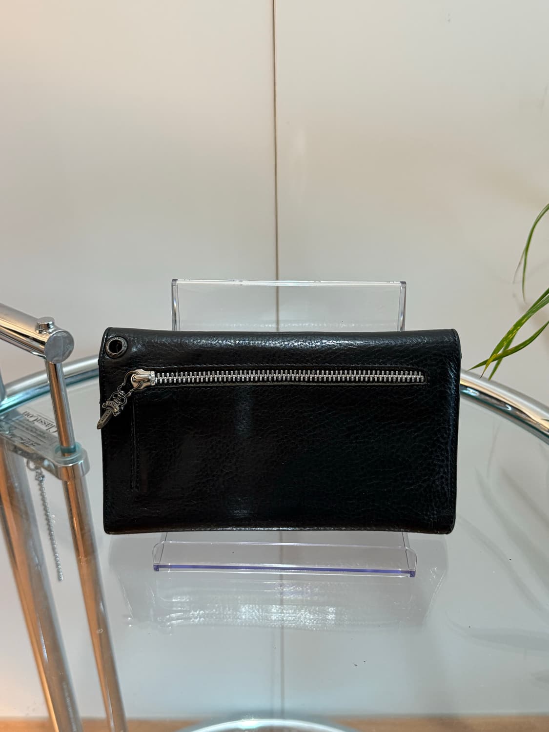 크로스 볼 버튼 레더 월렛 상품이미지2