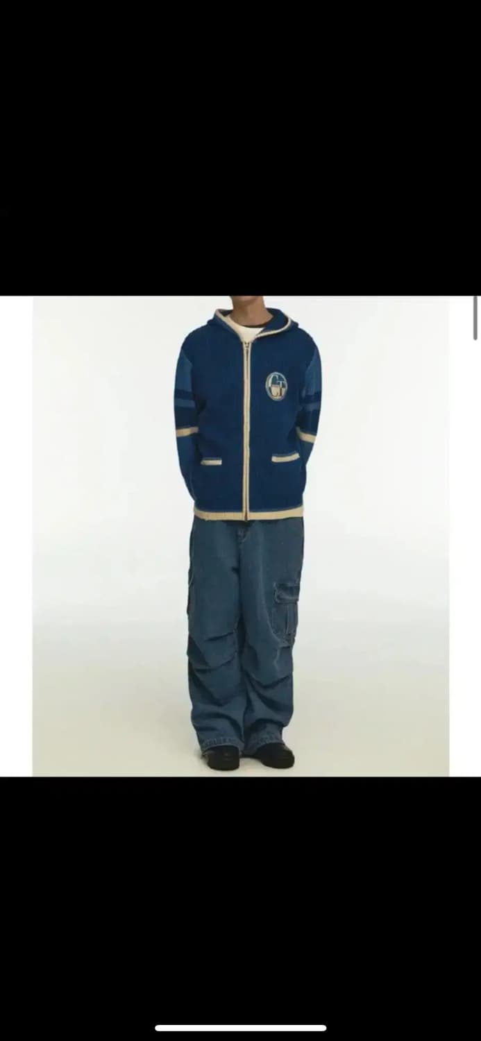 테켓 CT 니트 후드집업 블루 L 상품이미지3