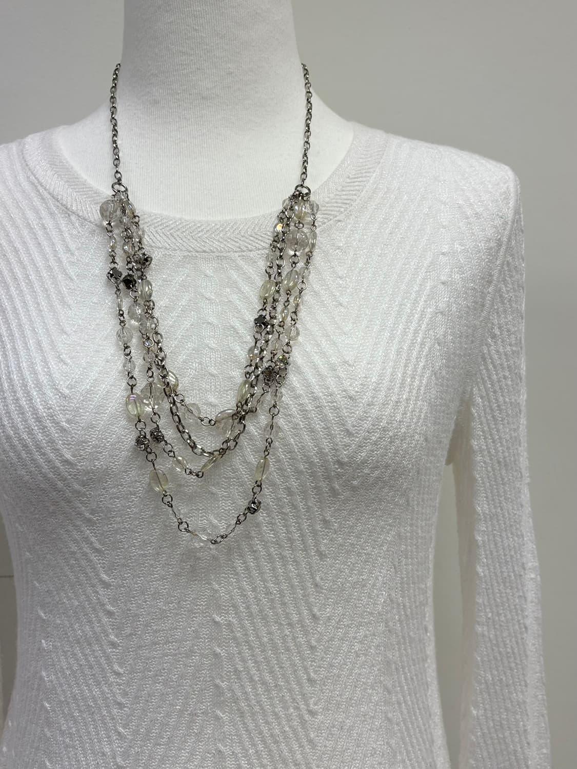 빈티지 실버 레이어드 목걸이 상품이미지1