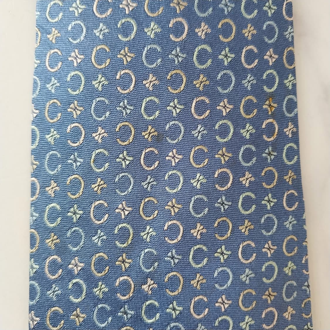 셀린느 실크 블루 트리오페 C패턴 넥타이 9.6cm A등급 A2132 상품이미지10