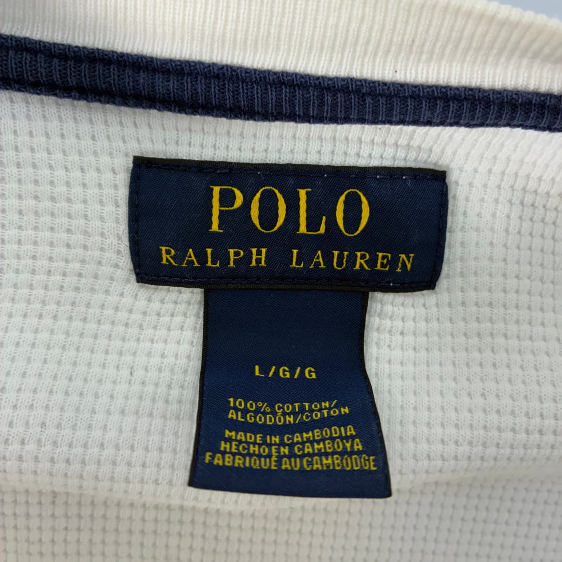 Polo 폴로 랄프로렌 화이트 와플 니트 슬리브 상품이미지4