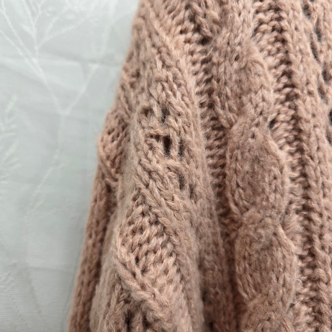 Dearest 꽈배기 니트 가디건 핑크 상품이미지6