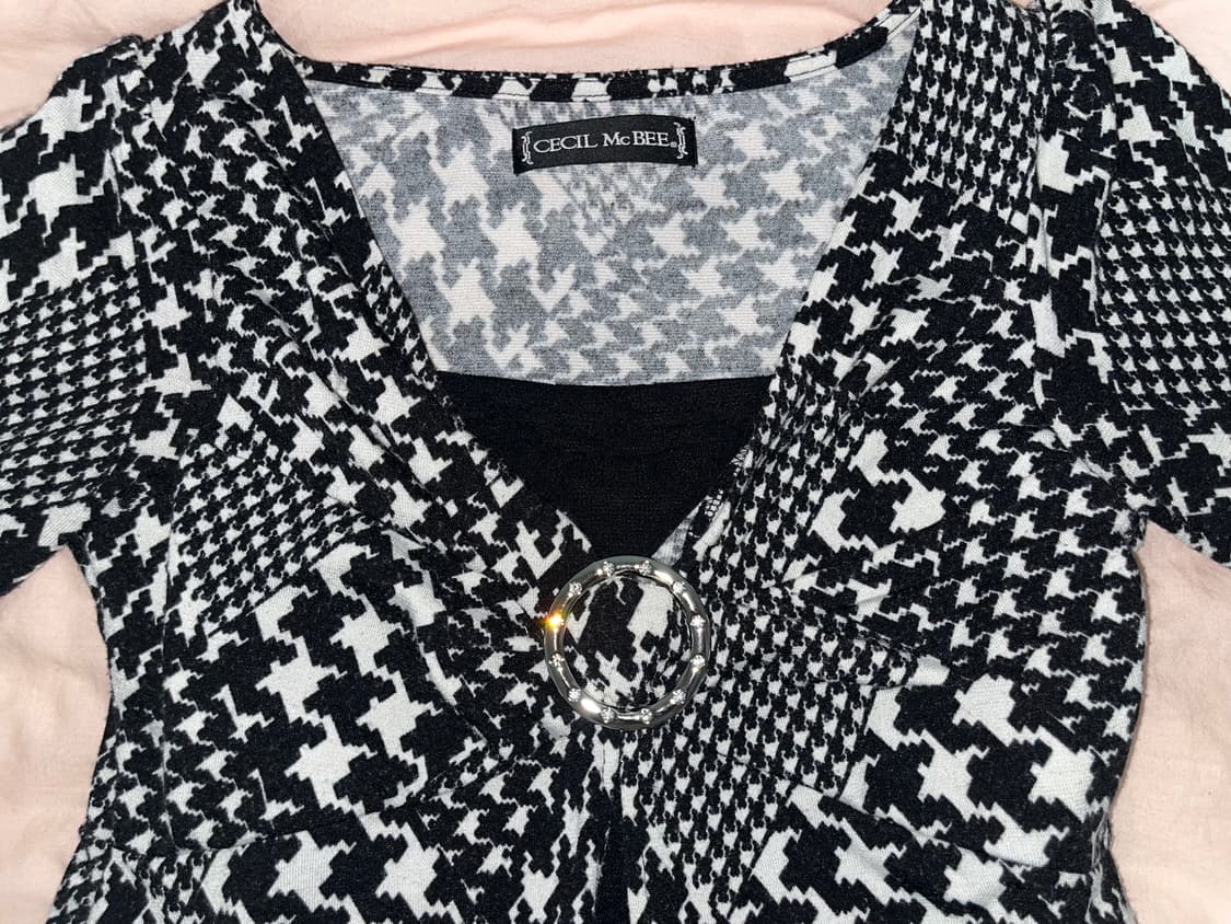 세실맥비 패턴 미니 원피스 오네갸루히메갸루아게하하라주쿠일브시부야마즈 상품이미지2