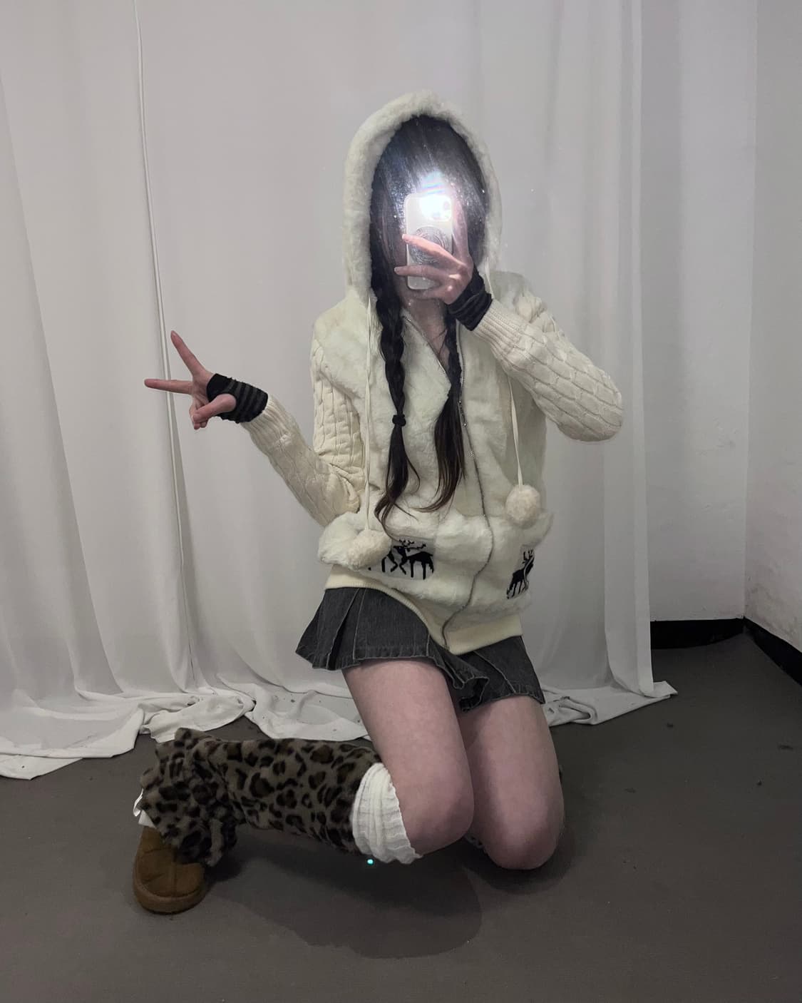 윈터 페어리 눈꽃 방울 후드집업 상품이미지1