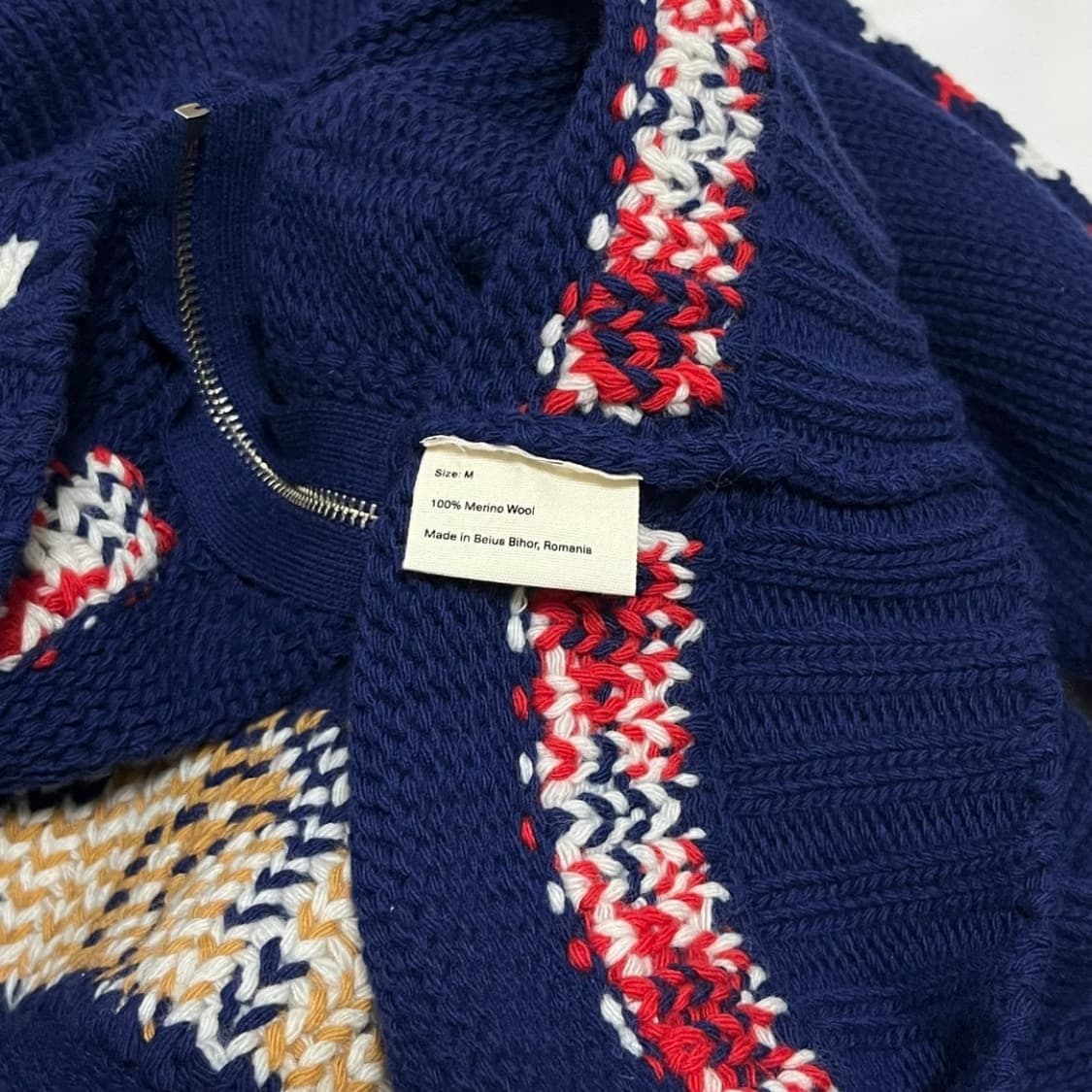 [M,L]보디 BODE 다이아몬드 카라 울 집업 가디건 상품이미지3