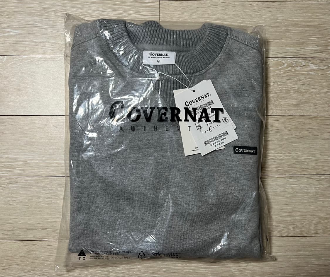 [새상품] 커버낫 오버핏 니트 립 맨투맨 M 상품이미지3