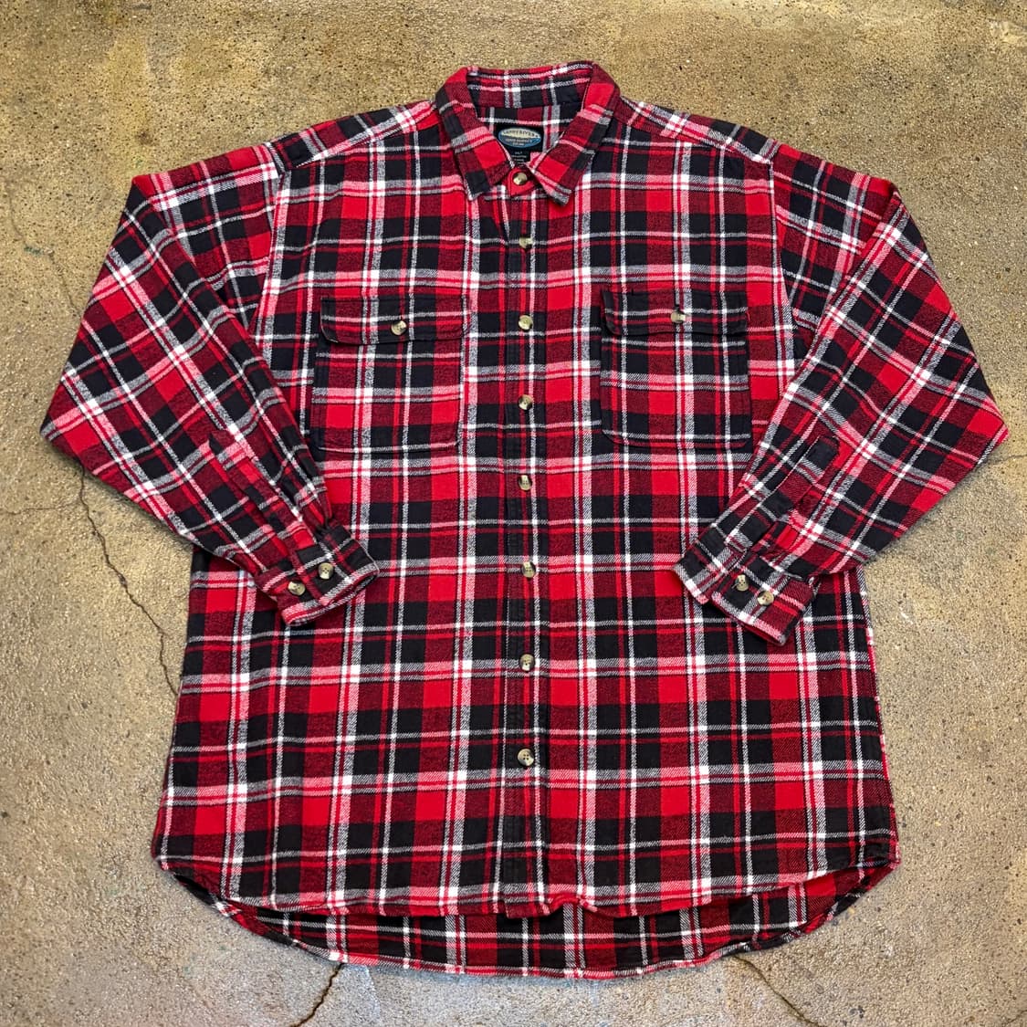 90s 미국 빈티지 샌드리버 헤비코튼 체크셔츠 상품이미지1