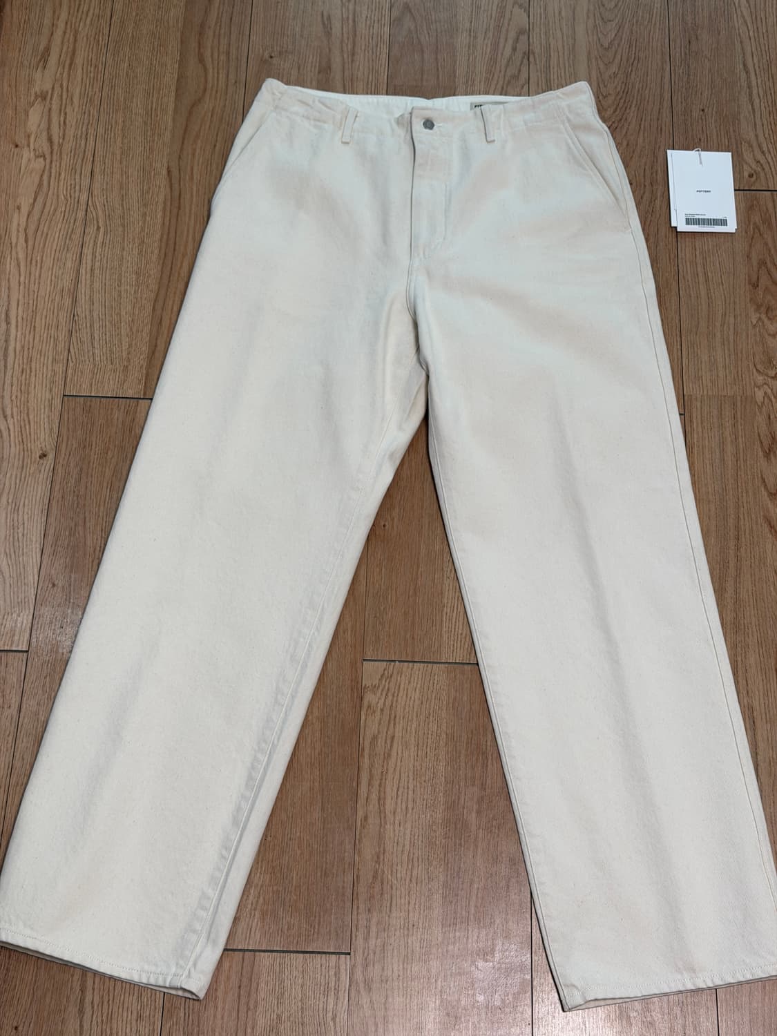 포터리 원워시 와이드 데님 에크루 4사이즈 상품이미지1