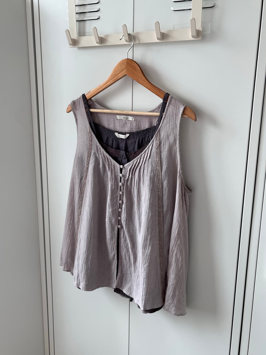 Shuca 바선생 단추 슬리브리스 상품이미지10