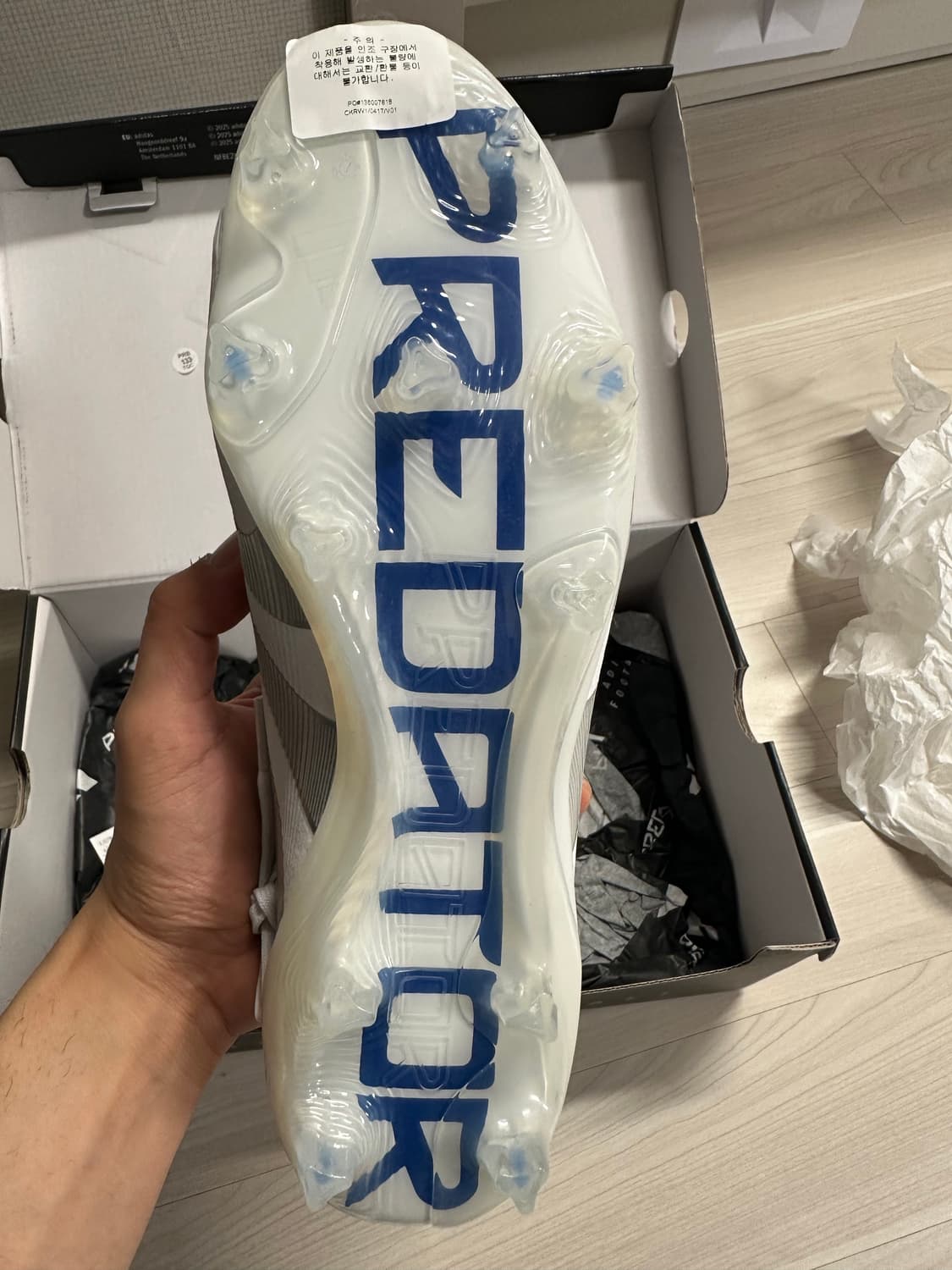 아디다스 프레데터 엘리트 폴드오버 텅 FG 클리츠 클라우드 화이트 실버  상품이미지4