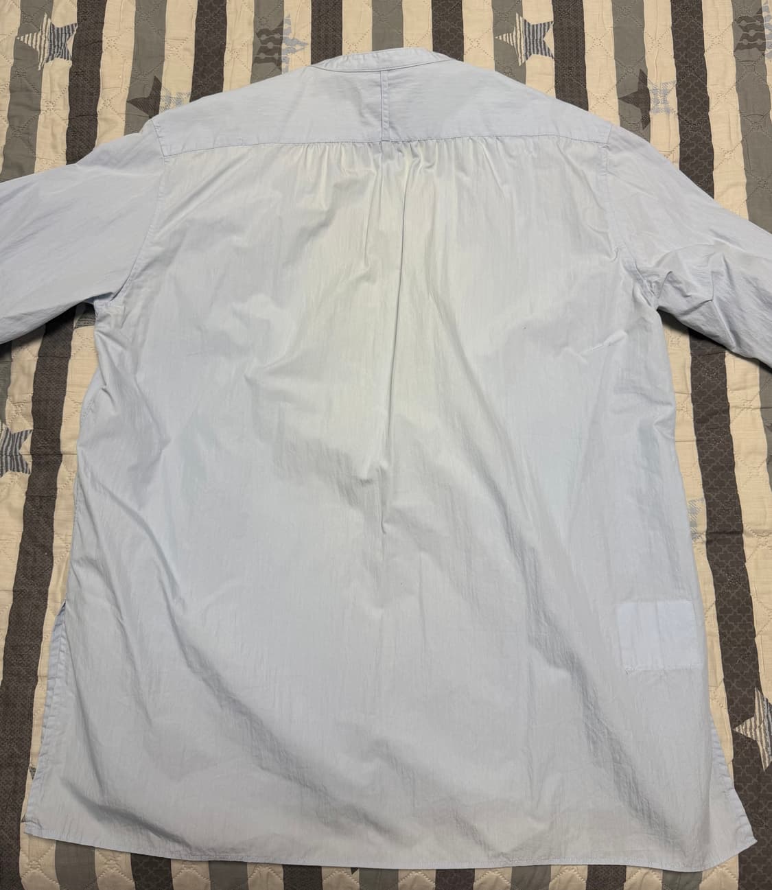 [L] 유스랩 헨리넥 셔츠 스카이블루 착샷있음 상품이미지2