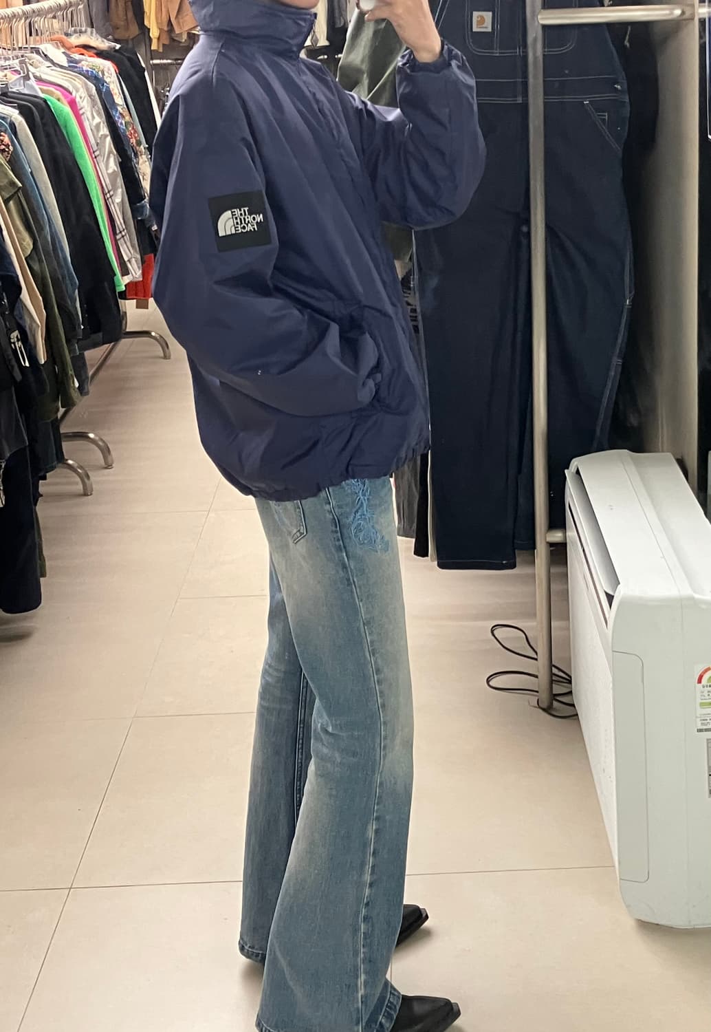 노스페이스 네이비 나일론 블루종 점퍼 L 상품이미지7