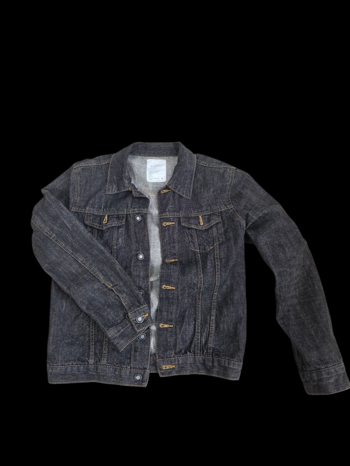 크롭 흑청 옐로우 스티치 트러커 상품이미지2