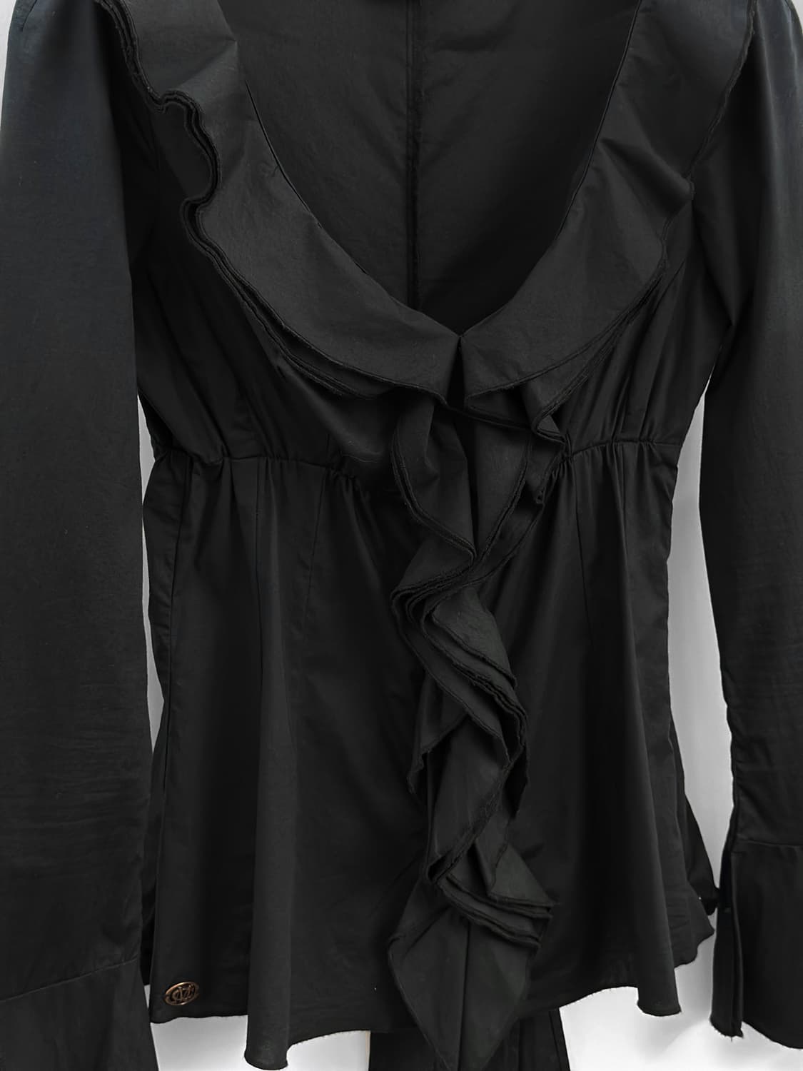 90~00s 빈티지 말보로 클래식 러플 타이 블라우스 상품이미지5