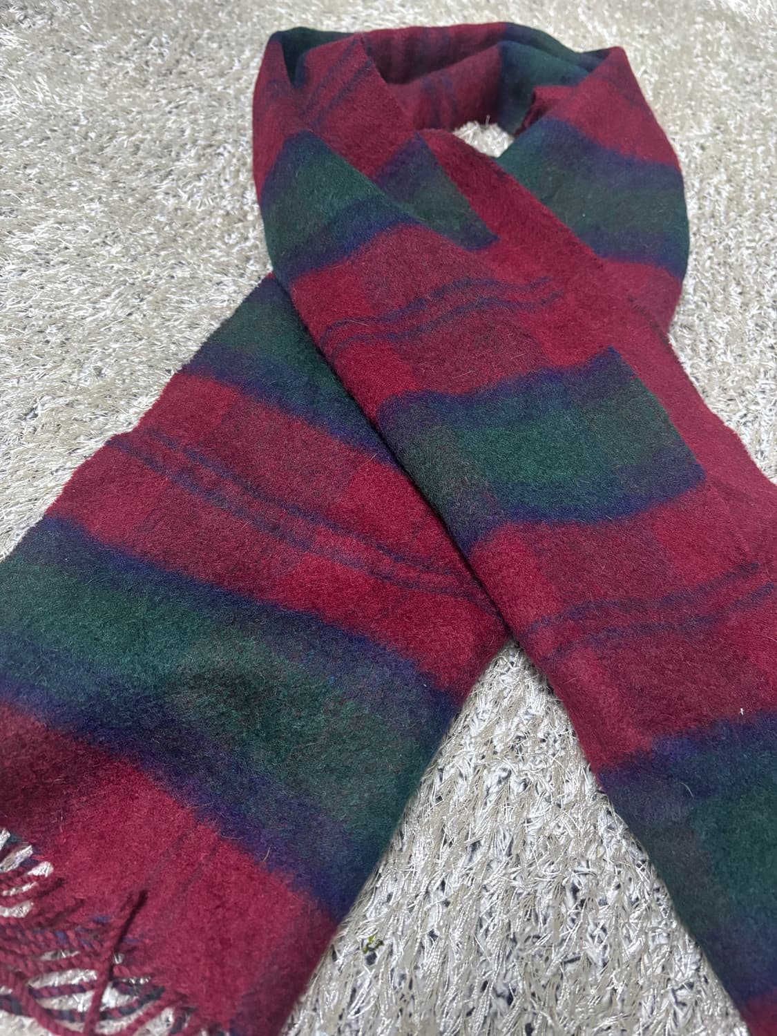 스코틀랜드제 체크 캐시미어 목도리 상품이미지3