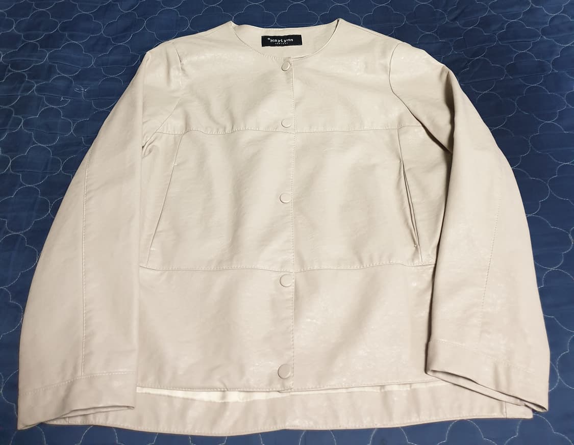 헤이린 뉴욕 카라리스 크롭 페이크 레더자켓 크림 (F) 상품이미지1