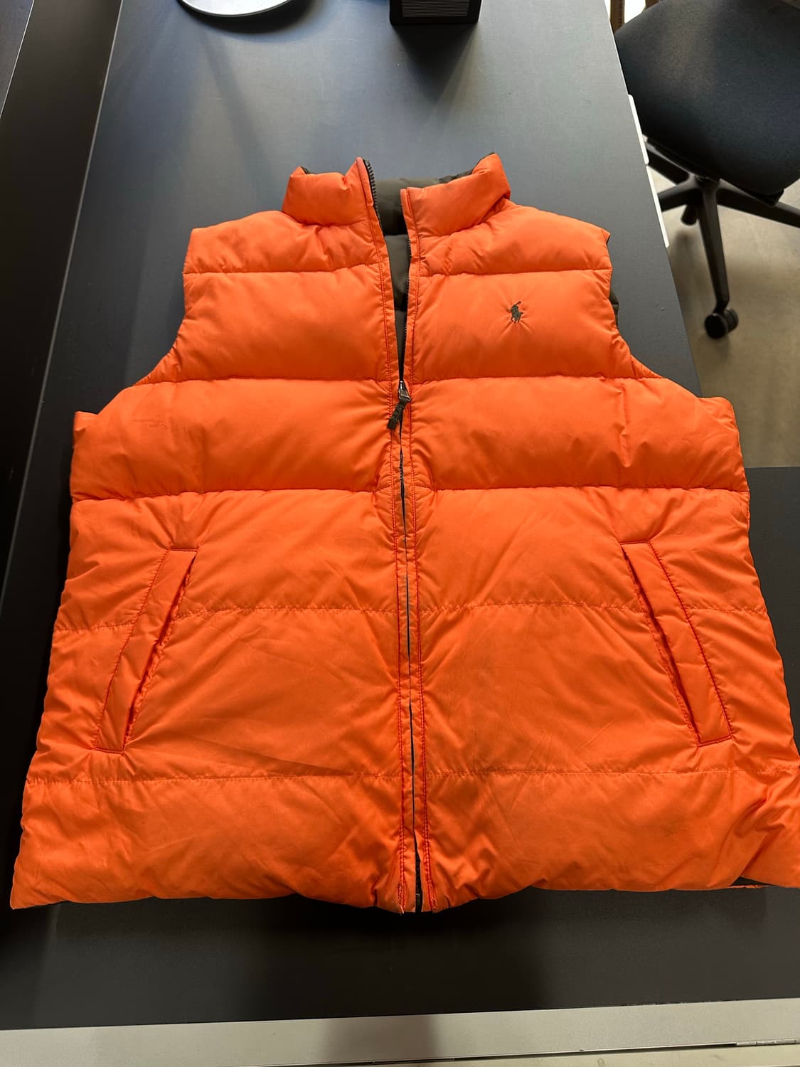 폴로랄프로렌 리버시블 패딩 베스트 카키 오렌지 상품이미지6