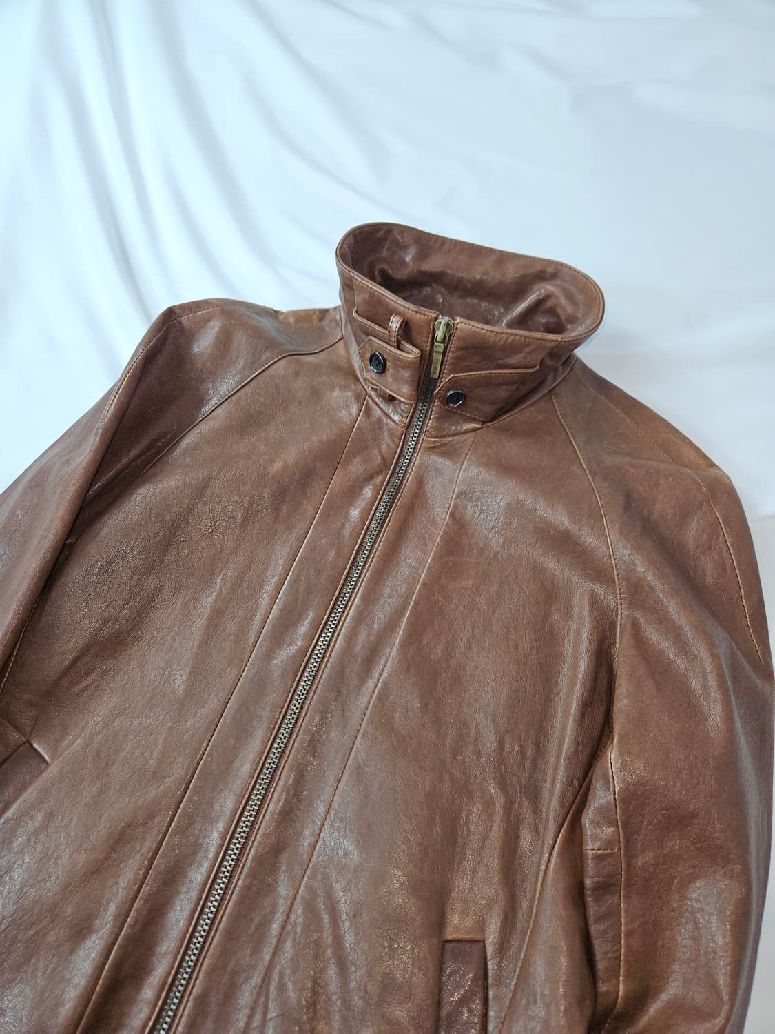 SYSTEM 시스템옴므 양가죽 램스킨 바이커 레더자켓 가죽 라이더 100 상품이미지2