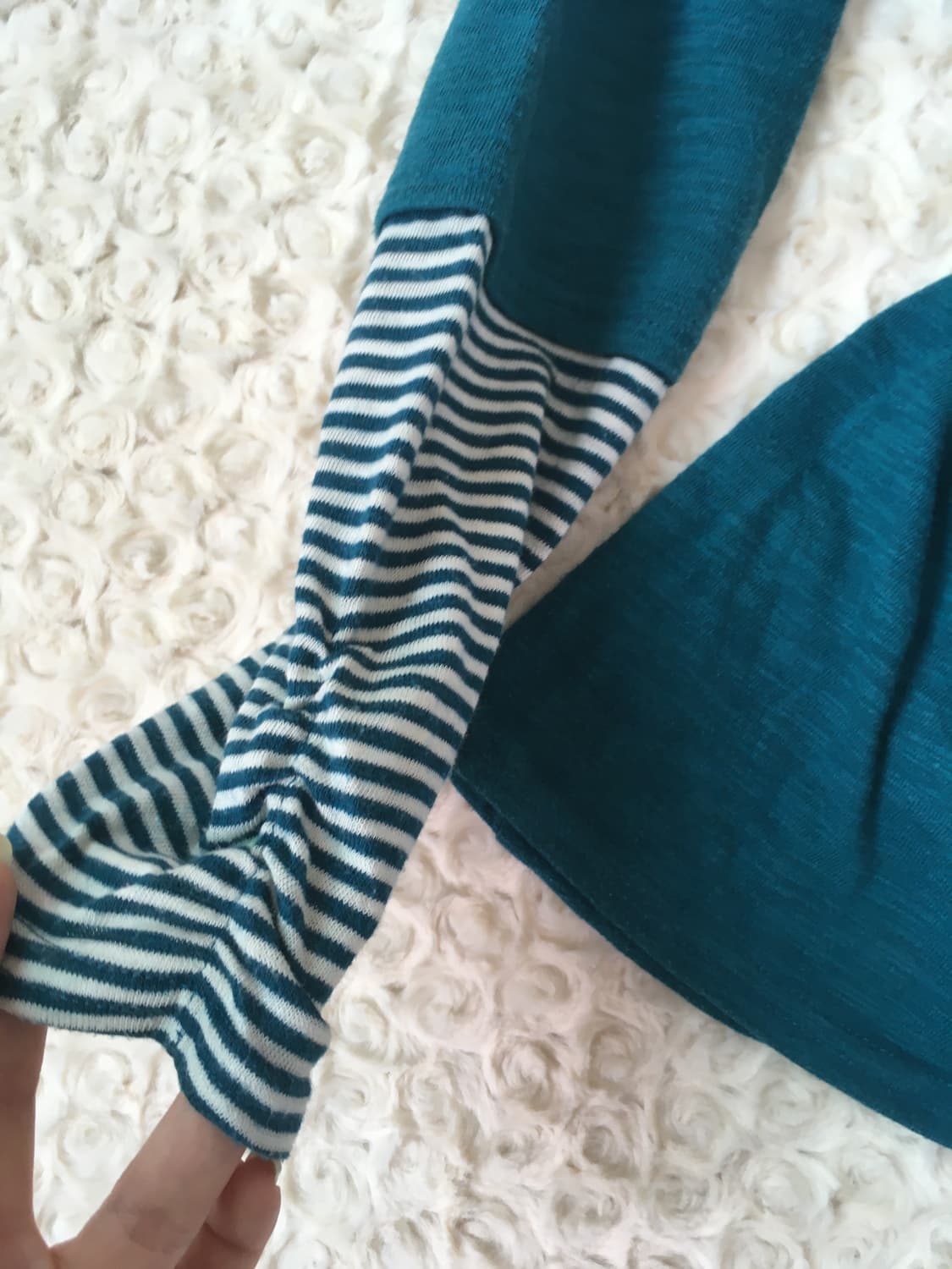 -jpn vintage bluegreen stripe shirring l 상품이미지7