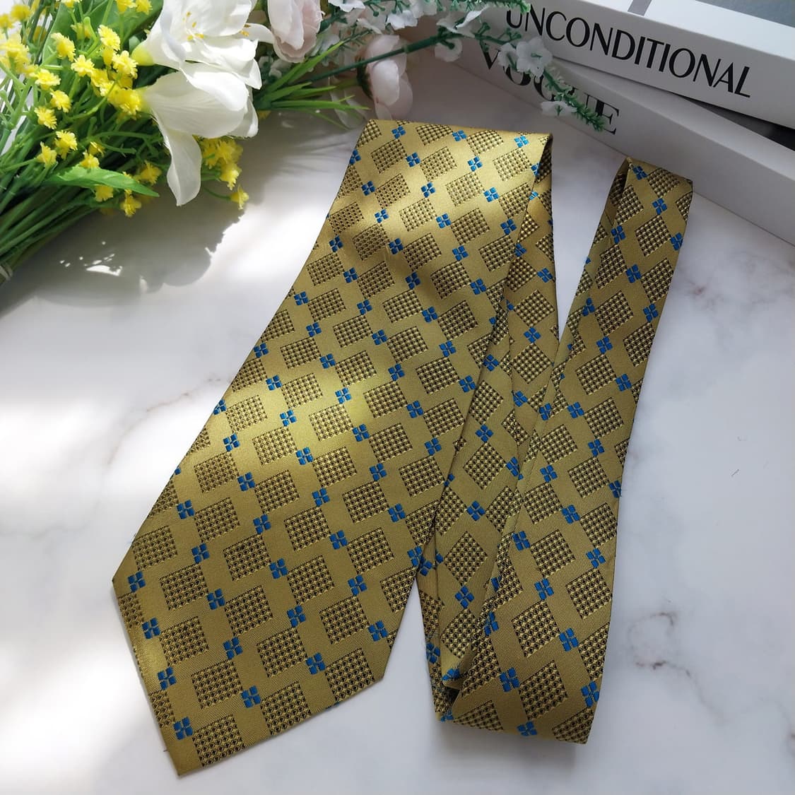 모스브로스 실크 옐로 자카드 넥타이 9.5cm A+등급 K529 상품이미지3