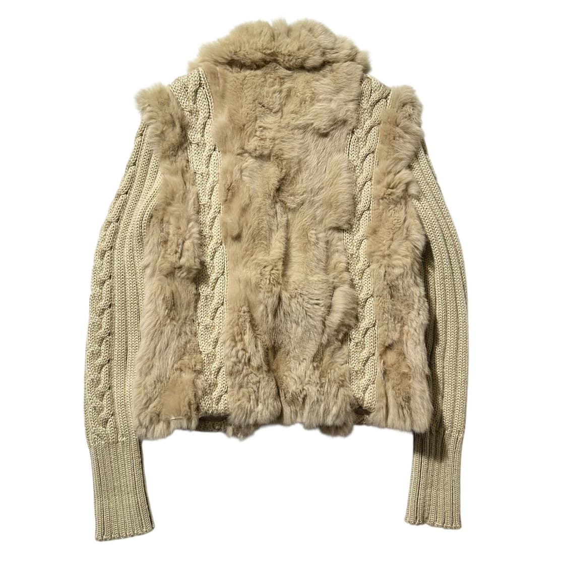 모스키노 케이블 니트 퍼 싱글 자켓 상품이미지2