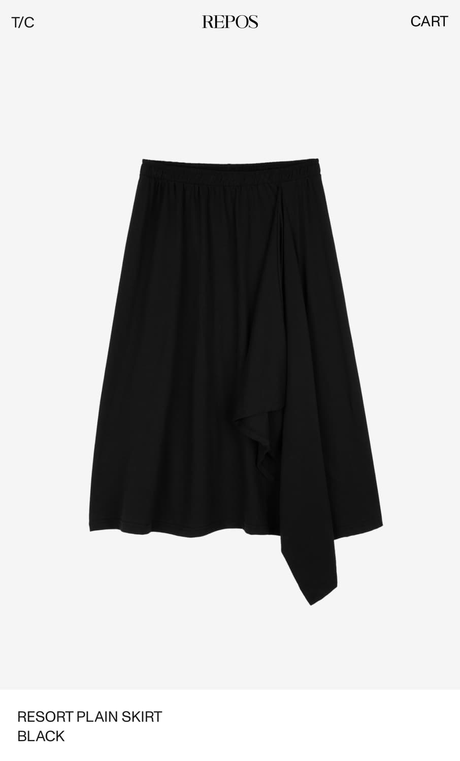 Repos RESORT PLAIN SKIRT (BLACK) 상품이미지5