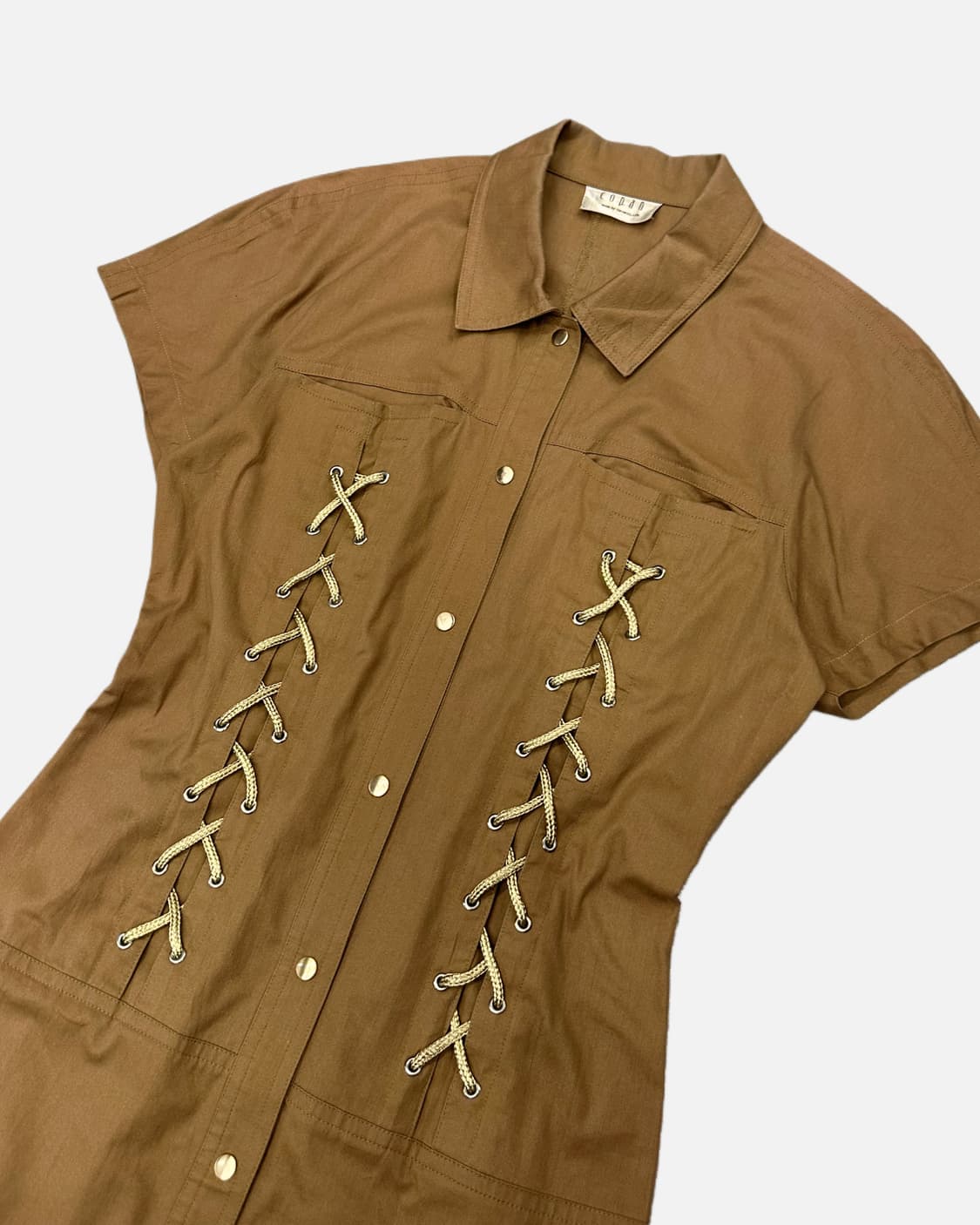 beige lace-up detail dress 상품이미지2