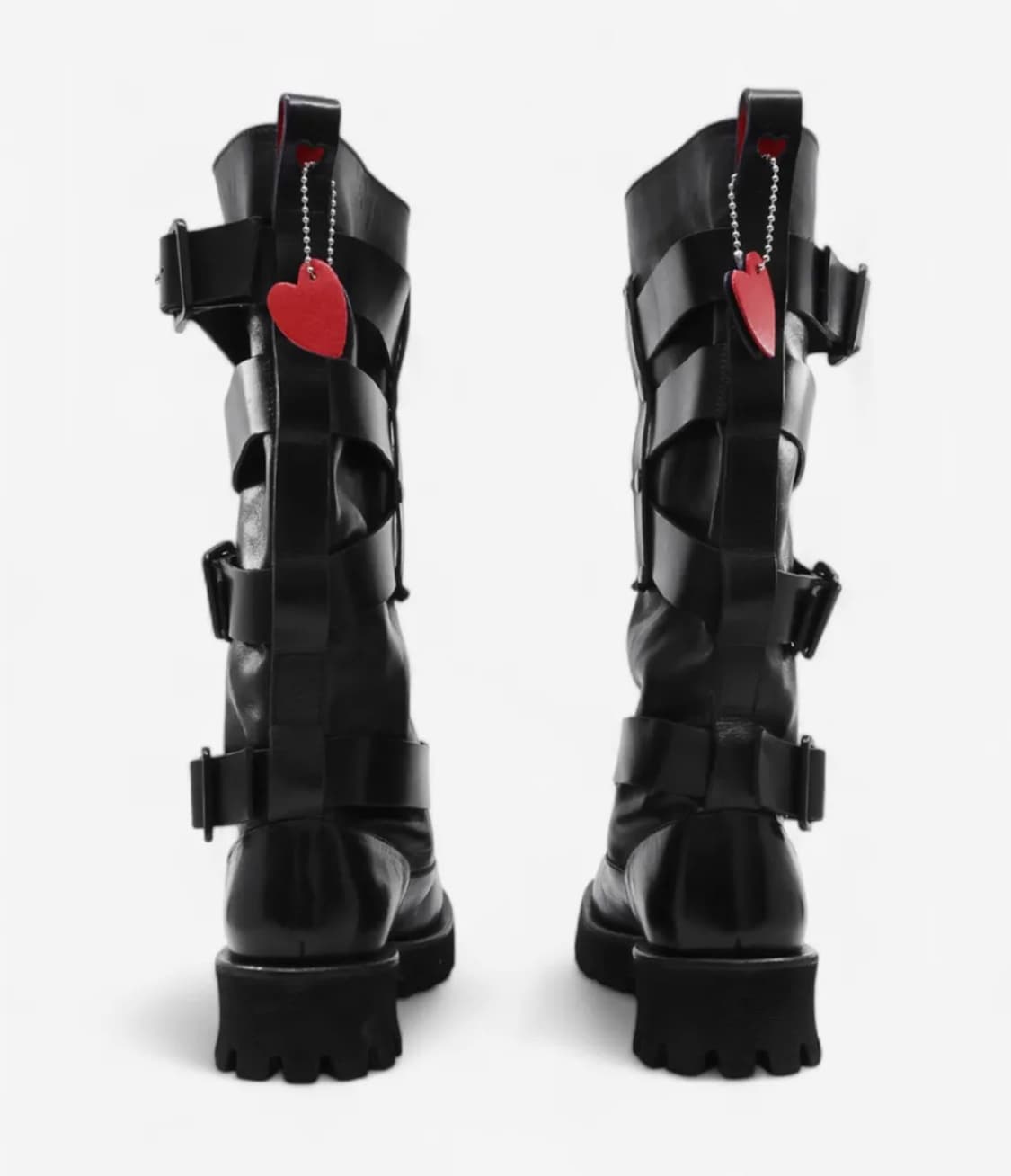 나야와시 x 야세 벨티드 홀스하이드 부츠 블랙 상품이미지5