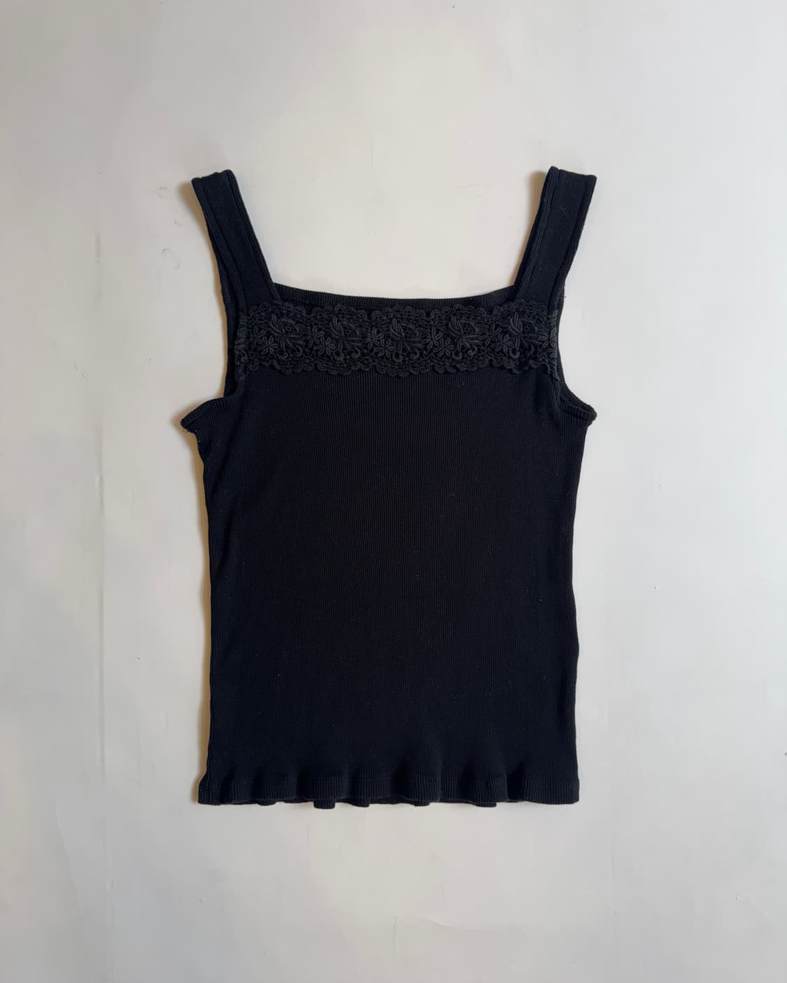 Black Floral Lace Ribbon Sleeveless 상품이미지1
