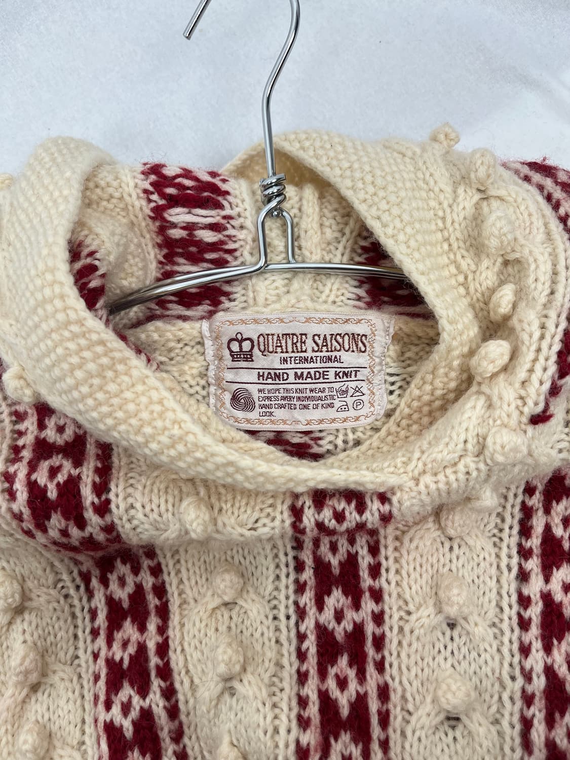 Vintage 헨드메이드 울 니트 후드티 상품이미지3