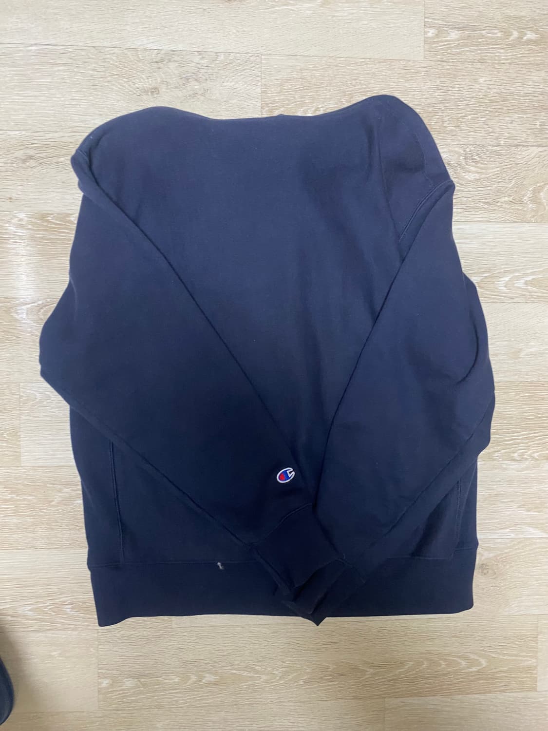 챔피온 네이비 기모 후드티 리버스위브 네이비 상품이미지3