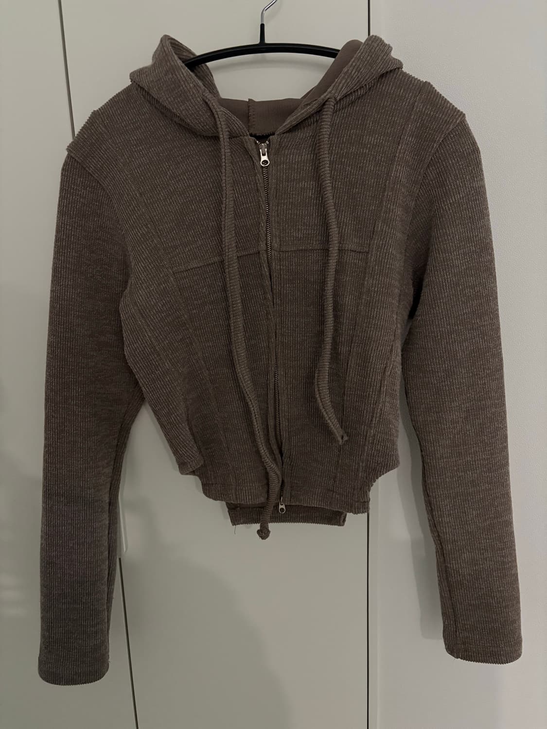 개말라핏) 브라운 니트 후드집업 상품이미지4