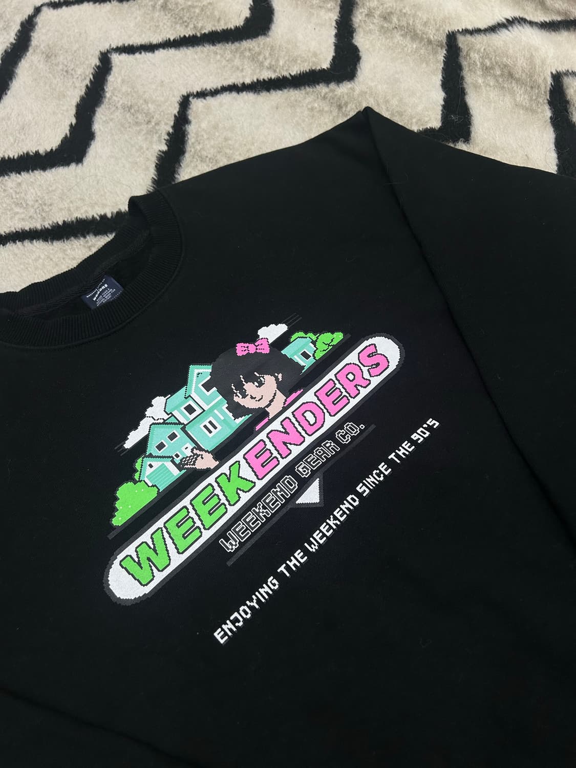 [L]위캔더스 Sweet 90s 맨투맨/블랙 상품이미지1