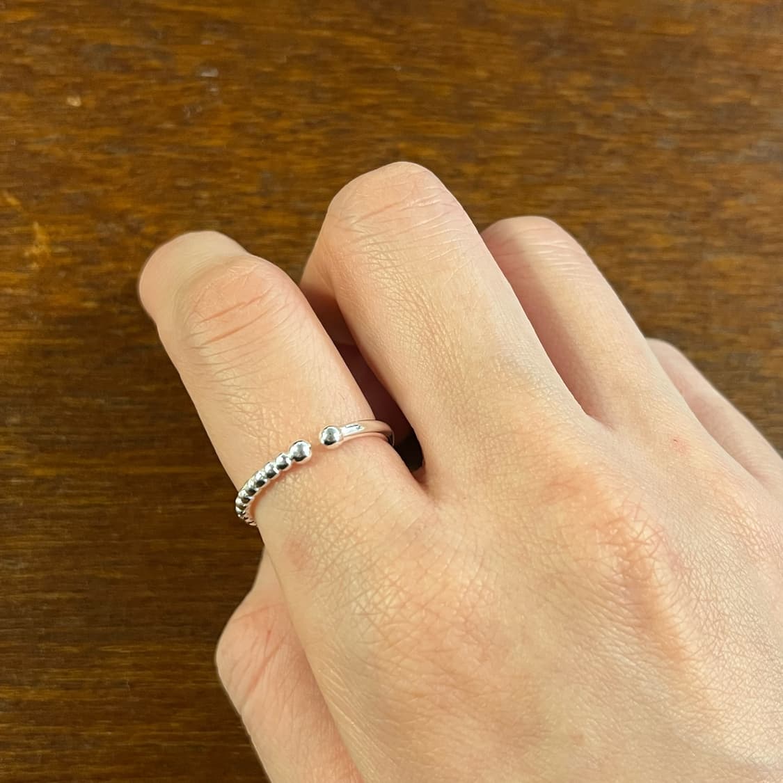 새상품 여성 신주 하프구슬 오픈링 반지  상품이미지5